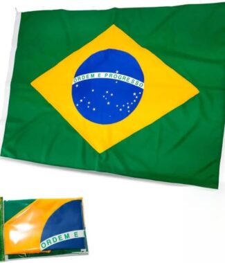 Bandeira do Brasil 180x120cm Grande em Poliéster Resistente - Copa do Mundo, Seleção Brasileira, para Mastro, Parede, Eventos, Escolas, Decoração, Patrióta, Politica
