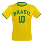 Camiseta Brasil Juvenil Unissex 10 a 14 Anos Camisa Do Brasil Adolescente Manga Curta Confortável