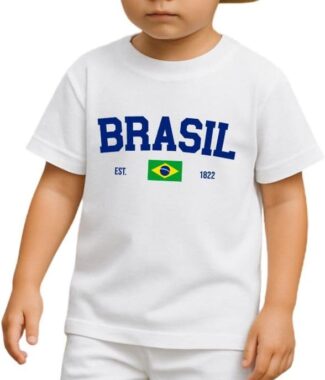 Camiseta Infantil Juvenil Unissex Em Algodão Brasil