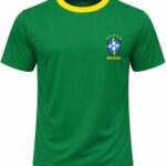 Camiseta Masculina Seleção Brasileira Gola Redonda Escudo Brasil Casual