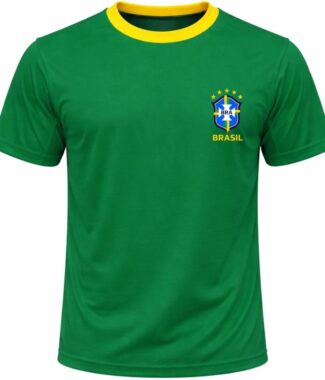 Camiseta Masculina Seleção Brasileira Gola Redonda Escudo Brasil Casual