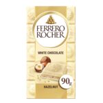 Chocolate Branco Ferrero Rocher Weiss Barra Com Avelãs 90g