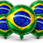 Kit 10 Balões Bandeira do Brasil 18" 45cm Metalizado, Decoração Copa do Brasil, Jogos da Seleção, Festa Verde e Amarela, Evento Futebol