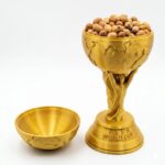 Petisqueira Troféu Copa Do Mundo 2026 Gold Em PLA Silk – Porta Doces e Petiscos Decorativo Tema Brasil Para Festas