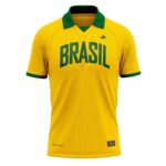 RINNO CLASs, Camisa Brasil Retrô Polo Piquet Premium Orginal Rinno Class Futebol