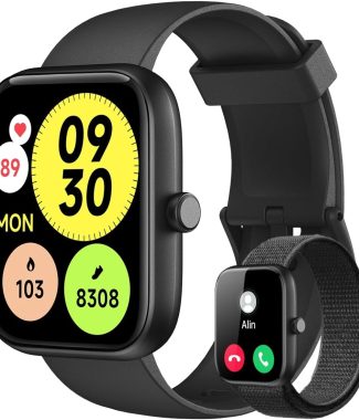 Smartwatch Relógio Inteligente, Tela HD de 1,83" Relógio Fitness com Alexa, 120 Esportes, Frequência Cardíaca e Monitoramento do Sono, IP68 à rova d'água, Compatível com Android...