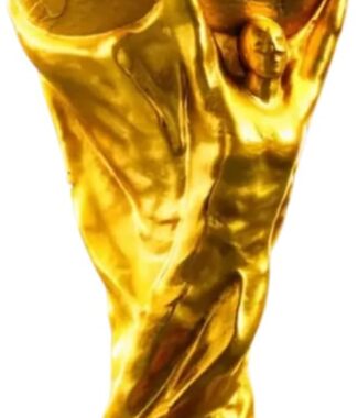 Taça da copa do mundo 2026 Dourada Troféu Tamanho real de Futebol 25x10cm